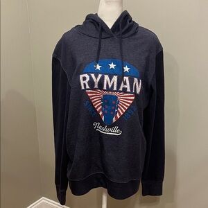Ryman Unisex Patriot Burst Guitar Pic Graphic Hoodie Size Medium